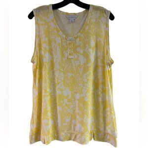 Liz Claiborne Yellow Floral Top Size XL